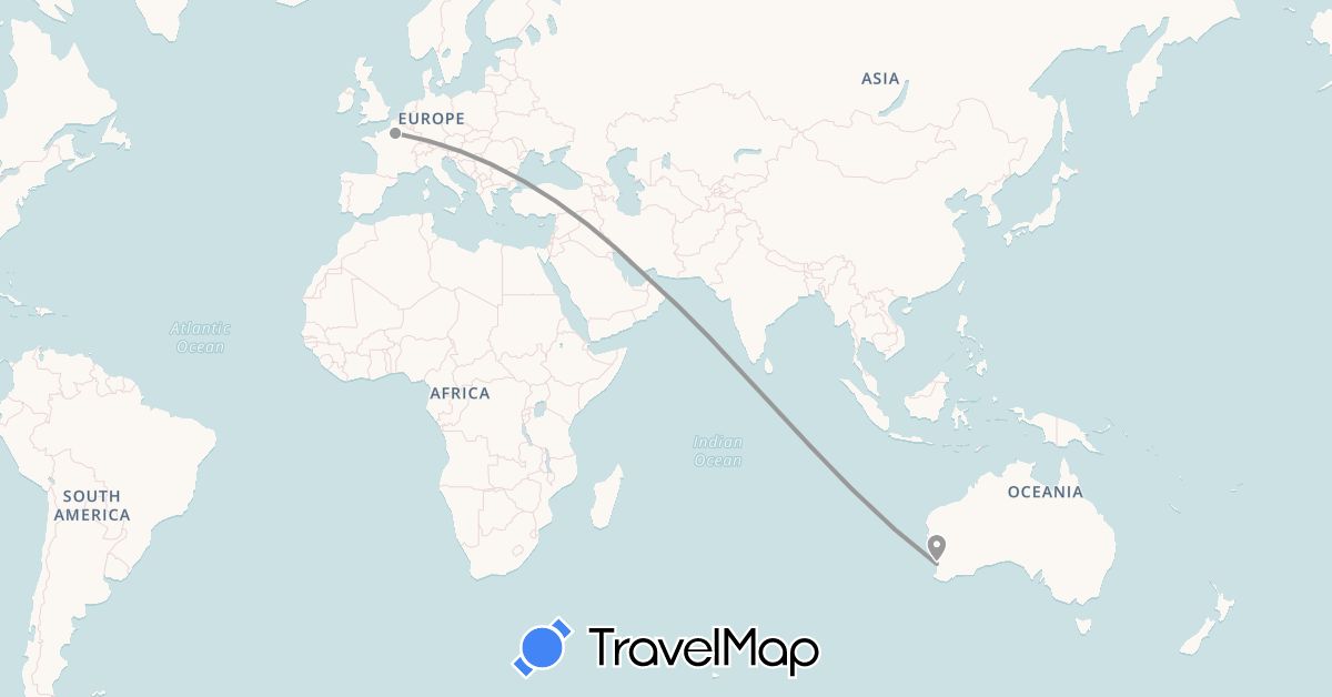 TravelMap itinerary: plane in United Arab Emirates, Australia (Asia, Oceania)